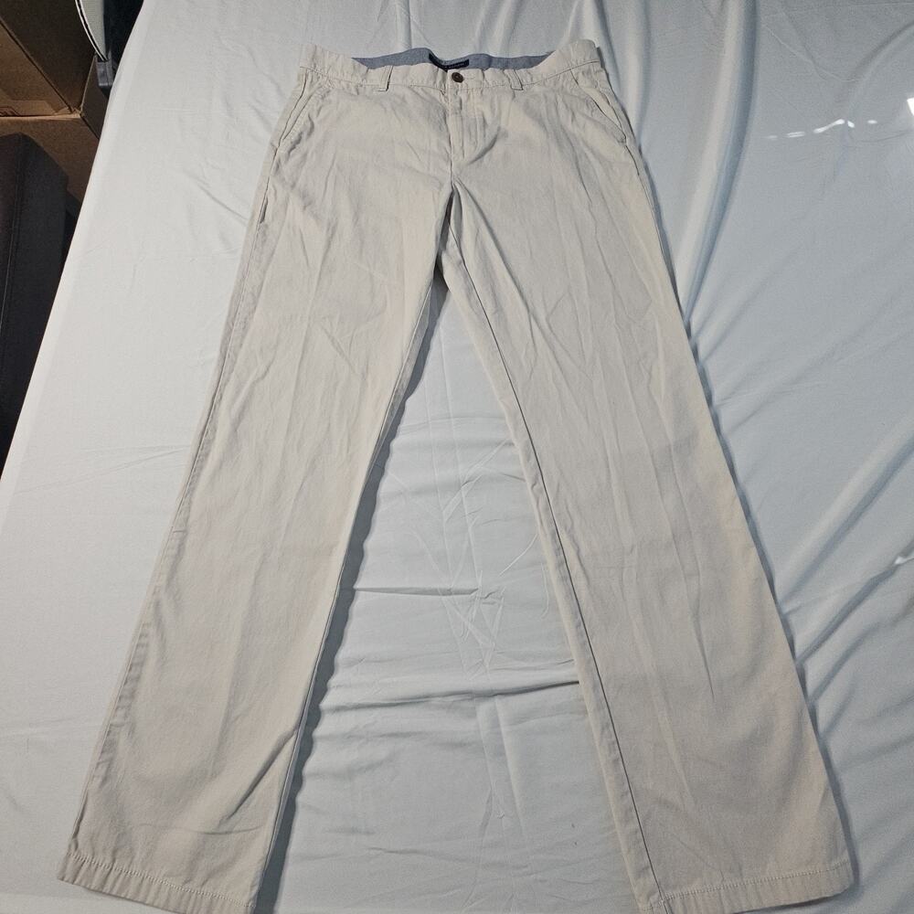 Tommy Hilfiger Men’s White Slim Stretch Chino Pants Cotton Straight Leg 36/34
